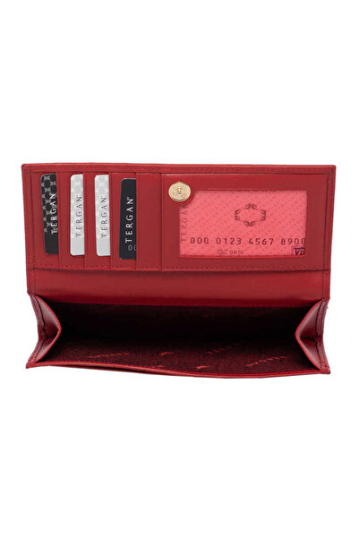 Tergan Red Genuine Leather Women's Wallet - S1Cb00005807-A86