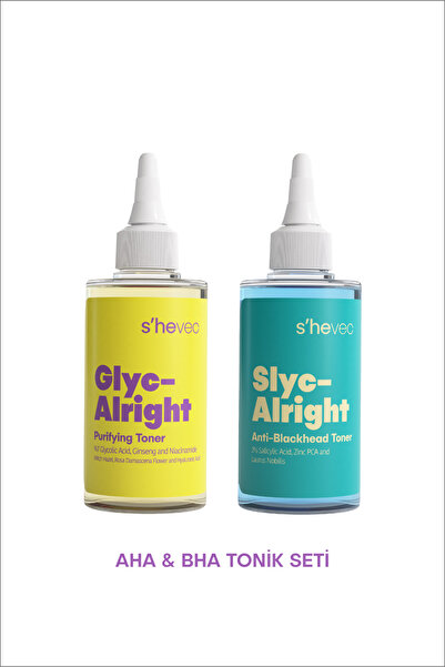 SHE VEC AHA+BHA Tonik Seti GLYC-ALRIGHT ve SLYC-ALRIGHT