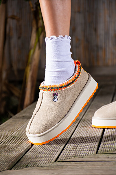 TexFoot Παντόφλες Tazz με πολύχρωμη σόλα με επένδυση από γούνα από σουέτ για την ημέρα του Αγίου Βαλεντίνου