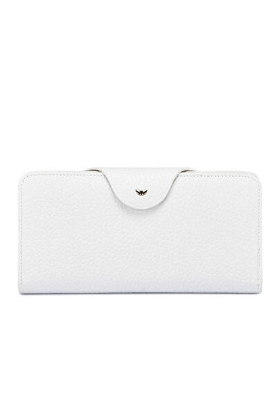 Tergan White Genuine Leather Women's Wallet - S1Cb00005767-D0A