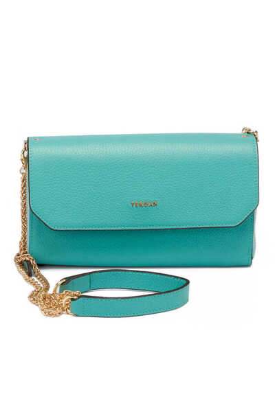 Tergan Mavi Hakiki Deri Kadın Çapraz Askılı Çanta - S23K1BC79900-N29