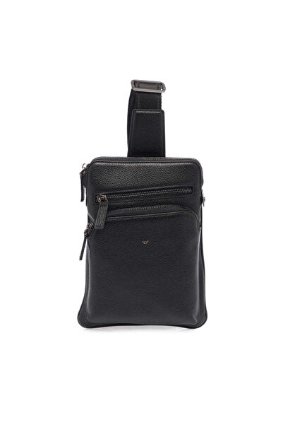 Tergan Μαύρη ανδρική τσάντα χιαστί από γνήσιο δέρμα - S1AC00021402-A6F