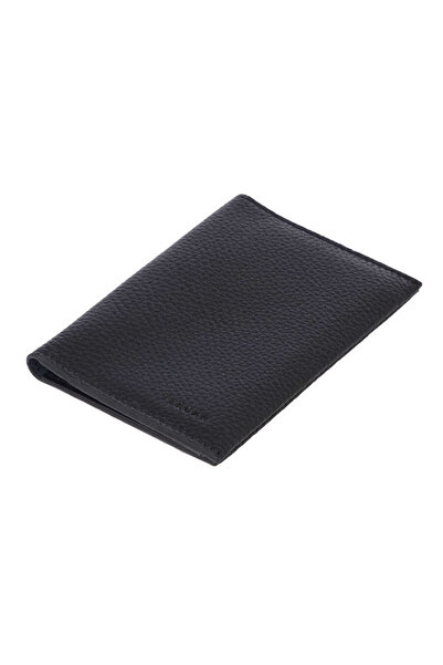 Tergan Черен унисекс паспортен калъф от естествена кожа - S1PS00001657-A41