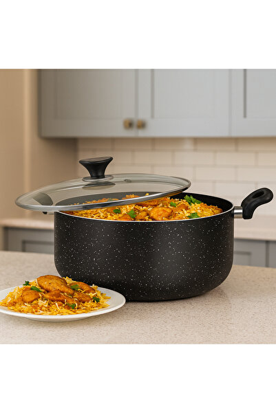 SONEX Non-Stick Casserole 30 cm (10 Ltr), Black Granite
