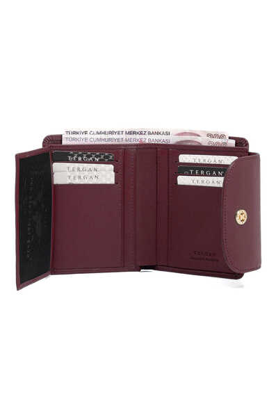 Tergan Claret Red Genuine Leather Women's Wallet - S1Cb00005714-K16