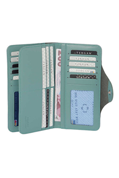 Tergan Blue Genuine Leather Women's Wallet - S1Cb00005767-R1Y