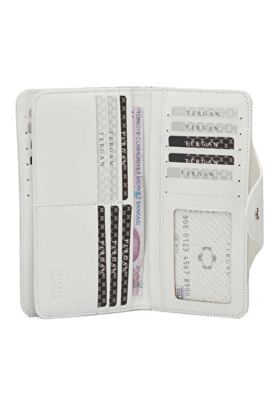 Tergan White Genuine Leather Women's Wallet - S1Cb00005767-D0A