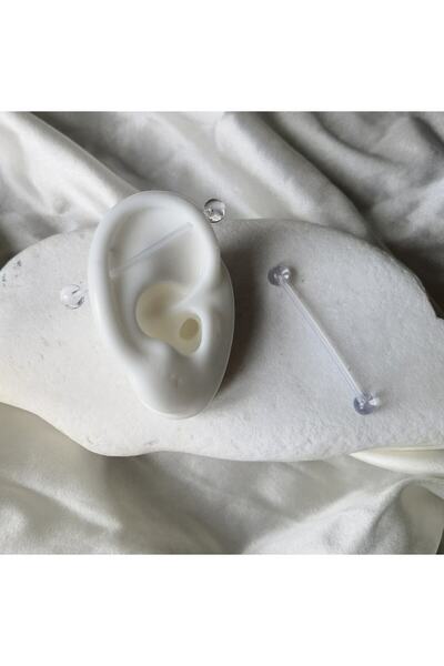Bylin Bioplast Şeffaf Köprü Piercing/Industrial Piercing/Boydan Boya Piercing...