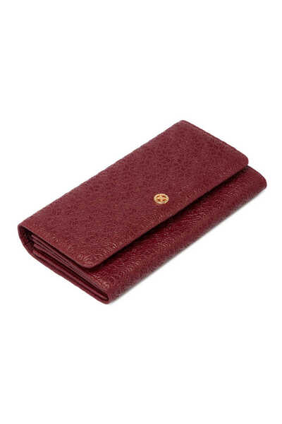 Tergan Claret Red Genuine Leather Women's Wallet - S1Cb00005787-M71