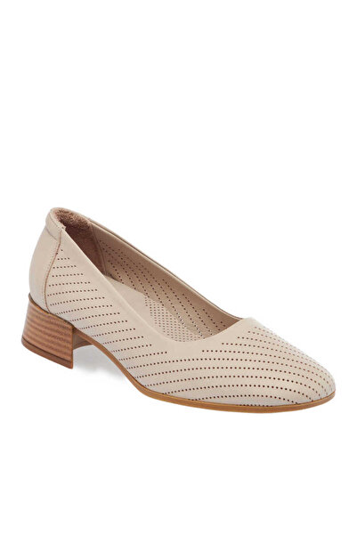 Tergan Vizon Hakiki Deri Kadın Topuklu Ayakkabı - K24I1AY67107-A44