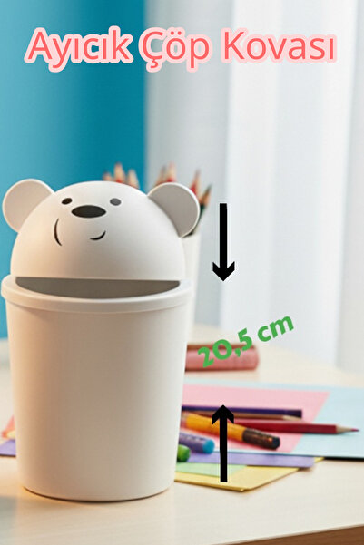 Genel Markalar Qlux Ideas Mini Masaüstü Çöp Kutusu Çocuklara Özel Lüks Hippo Şirin Çöp Kovası 1500 ml