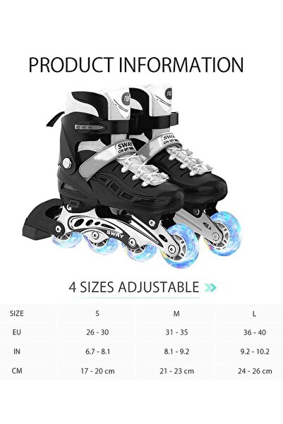 Sway Inline Skate Shoes with Light-Up Wheels for Kids, Outdoor