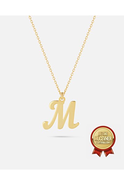 MEKS JEWELS 14 Ayar Altın Harfli Kolye