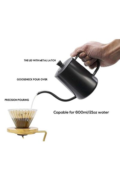 Bukela Stainless Steel Gooseneck Tea Kettle, 600ml, Black for Stovetop