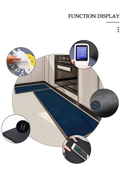 Generic 2 Pieces Diatom Mud Kitchen Mat Set Bathroom Bath Rug Mat Extra Soft and Absorbent Bath Rugs Non-Sli