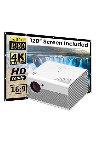 Bukela Android 4K Projector with 120" Screen & 10W Speaker for Outdoor