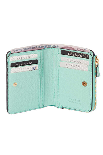 Tergan Blue Genuine Leather Women's Wallet - S1Cb00005812-T9D