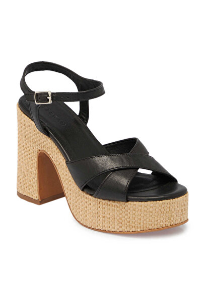 Tergan Siyah Hakiki Deri Kadın Sandalet - K24Y1SN67670-A23