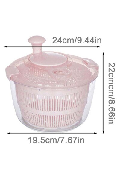 Arabest Large Salad Spinner, BPA-Free, Quick Dry, Pink for Fruits and Veggies