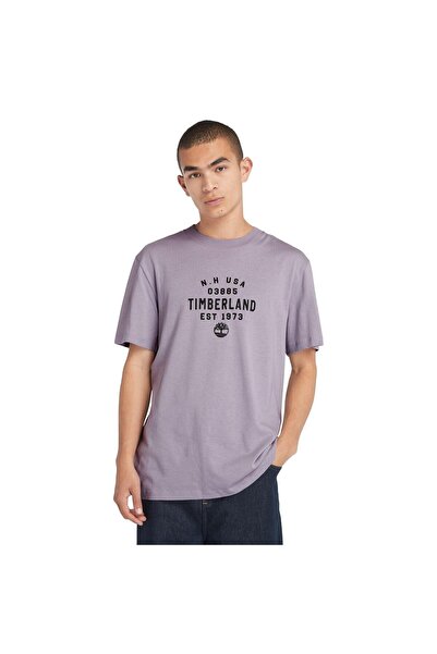 Timberland Ανδρικό μπλουζάκι με γραφικό μπροστινό μέρος TB0A5UF7EG71 Μωβ-S