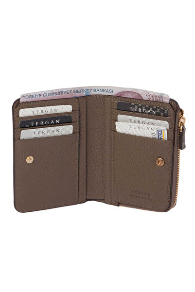 Tergan Beige Genuine Leather Women's Wallet - S1Cb00005812-B73