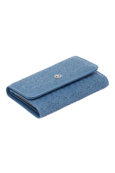 Tergan Blue Genuine Leather Women's Wallet - S1Cb00005788-I92