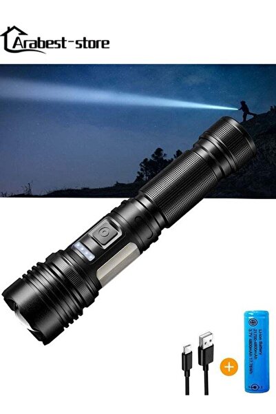 Arabest مصباح يدوي قابل لإعادة الشحن بقوة 60000 لومن، قابل للتكبير والتصغير، ...