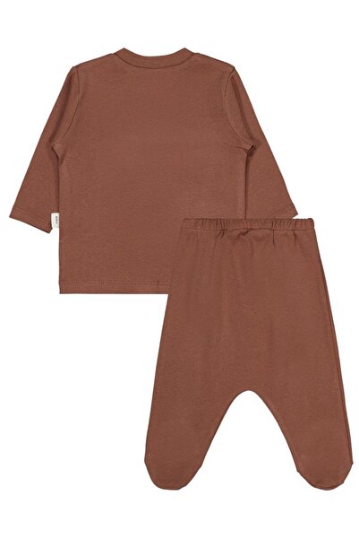 Civil Baby Plain 1-6 Month Pajama Set - Brown 1-3 Months