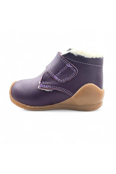 Kidopo Softy Purple leather boots with fur