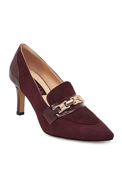 Tergan Bordo Hakiki Süet Deri Kadın Stiletto - K24S1AY67515-F90