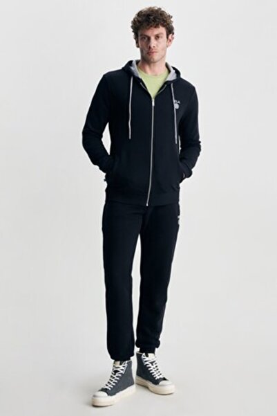 UCLA Ανδρικό παντελόνι Luskın Black Shrink Cut με τύπωμα Standard Fit