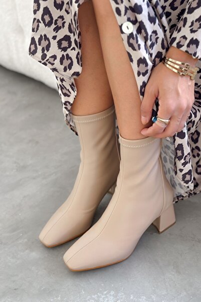 Shoebutik Δερμάτινες μπότες Helia Biscuit Color