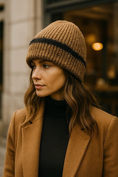 Luminos Butik Women's Brown Wool Beret Bere1143