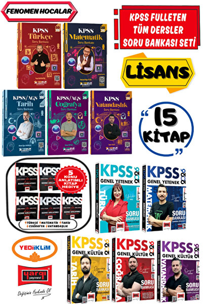 Yediiklim Yayınları 2026 KPSS Lisans Türkçe+Matematik+Tarih+Coğrafya+Vatandaş...