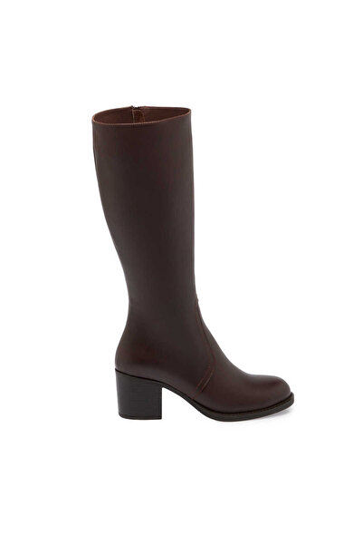Tergan Kahverengi Hakiki Deri Kadın Klasik Çizme - K24K1CM67526-A24