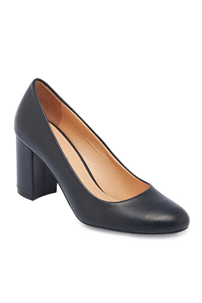 Tergan Lacivert Hakiki Deri Kadın Topuklu Ayakkabı - K25I1AY67794-A31