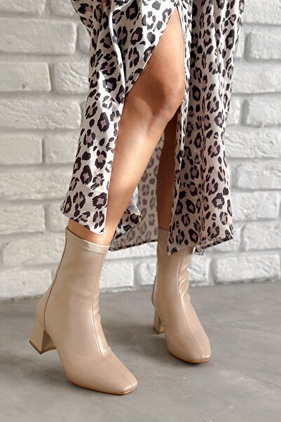 Shoebutik Δερμάτινες μπότες Helia Biscuit Color