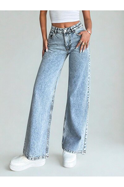 Polo State Blugi pentru femei, albastru deschis, cu talie înaltă, cu picioare...