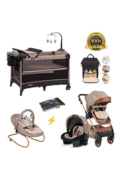 4KİDS Bebek Çeyiz Seti Yeni Doğan Set Travel Sistem Bebek Arabası Asansörlü P...