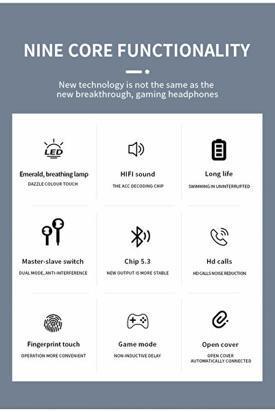 OEM BQ40 Wireless Bluetooth Earphones, V5.3, Clear & Stereo Sound, compatible with iOS and Android, Touc