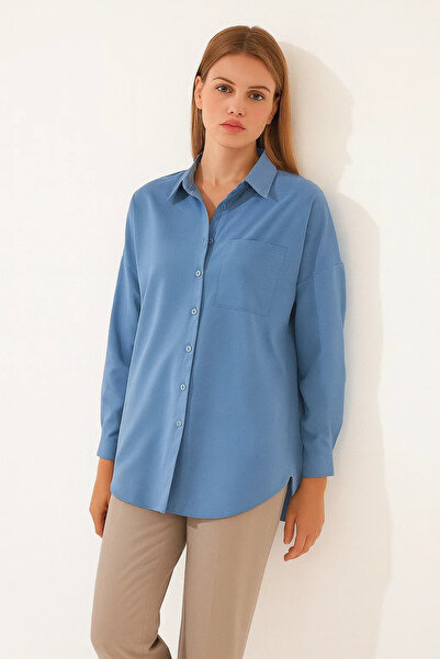 comstar Γυναικείο μακρύ βασικό πουκάμισο Oversize