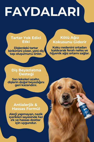 Cleapet Köpek & Kedi Ağız ve Diş Bakım Spreyi - Tartar Önleyici, Ferah Nefes Etkili, Doğal Formül- 100 ml.