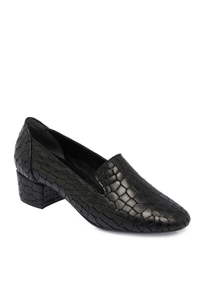 Tergan Siyah Hakiki Deri Kadın Topuklu Ayakkabı - K24S1AY67543-M2S