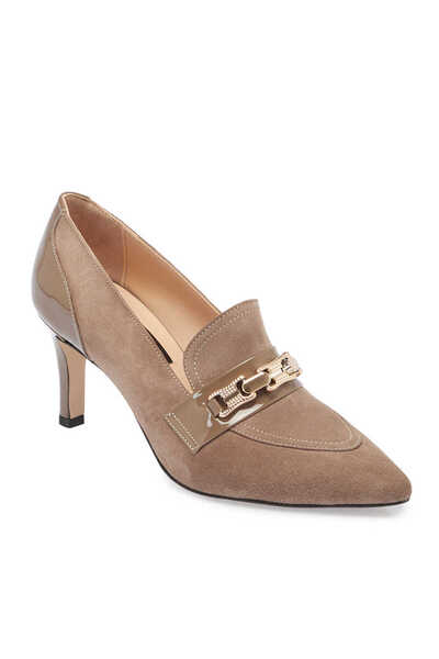 Tergan Vizon Hakiki Süet Deri Kadın Stiletto - K24S1AY67515-A02