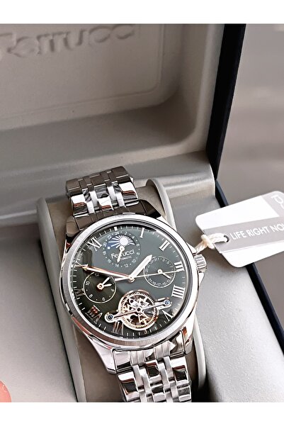 Ferrucci Green Tar Automatic&Self-Winding 3 Atm Water Resistant Steel Band Men's Wristwatch
