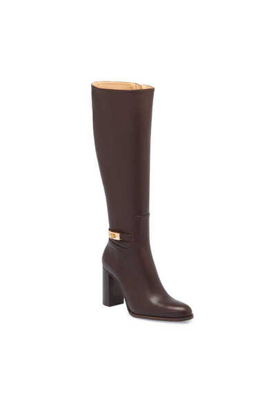 Tergan Kahve Hakiki Deri Kadın Klasik Çizme - K24K1CM67614-A24