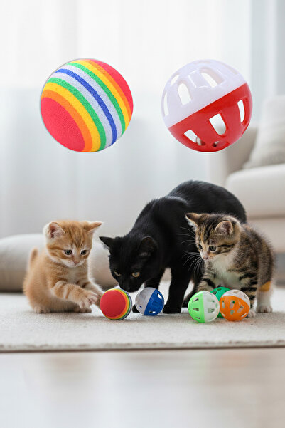 rianka 2-Pack Interactive Cat Play Set with Sound-Activated Bell and Sponge P...