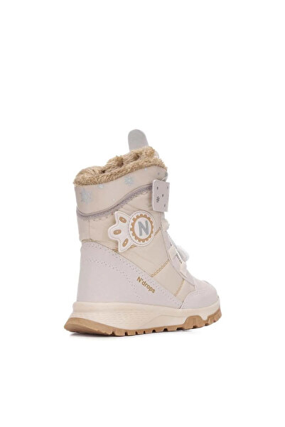 N'drops Odolné, voděodolné, ortopedické, dívčí boty na suchý zip v béžové barvě