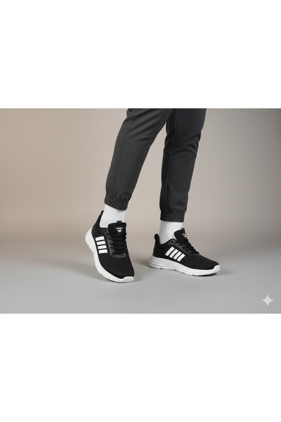 Weynes Unisex Black White Lace-Up Wfl Casual Sneaker Wsb4016