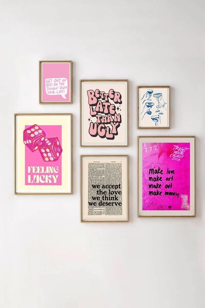 Taranist Kağıt Poster - 6'li Go Girl Lucky 777 Make Art Cheers